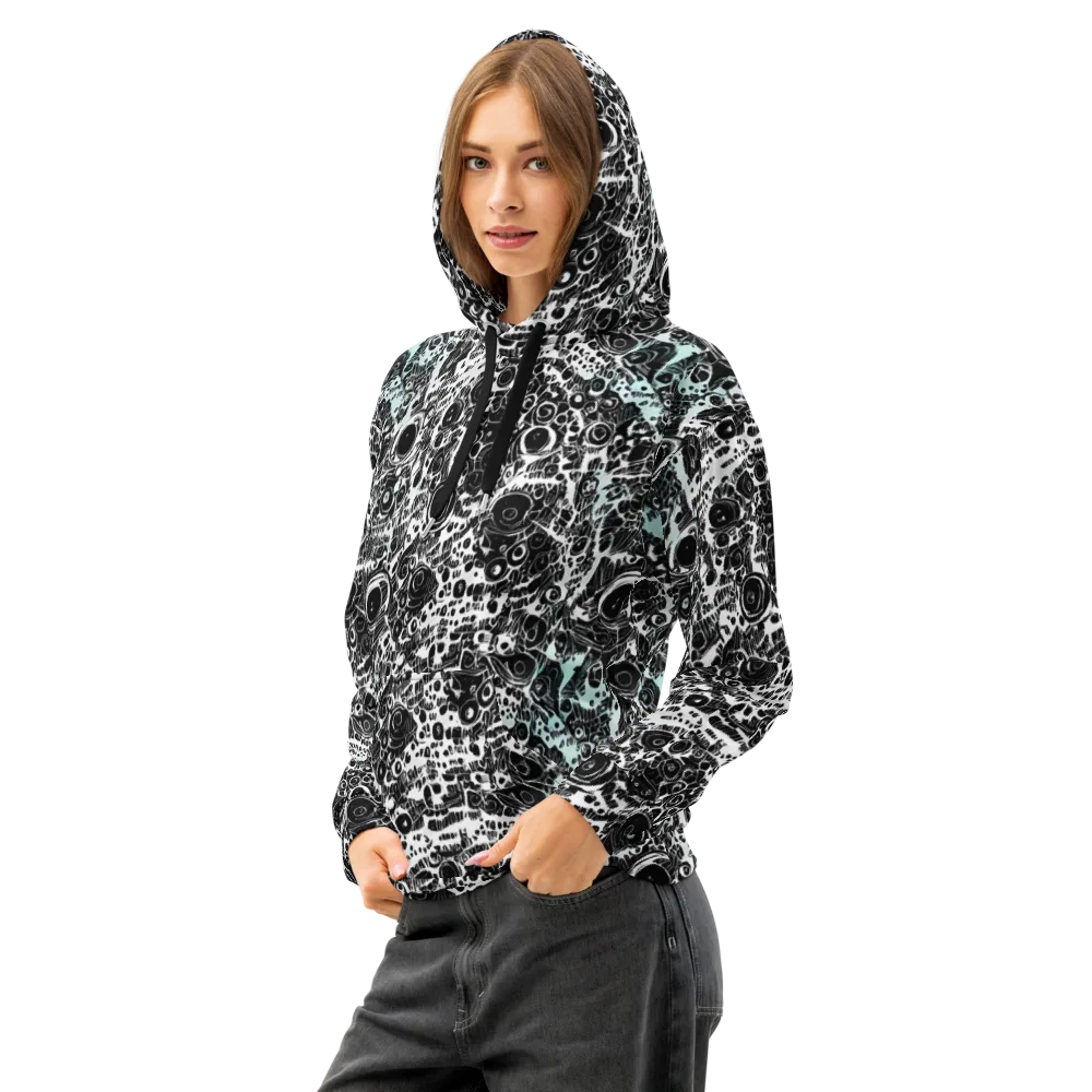 Static Bloom on Cotton Hoodie — Left Front