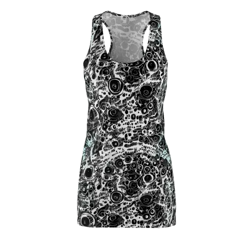 Static Bloom on a Racerback Dress