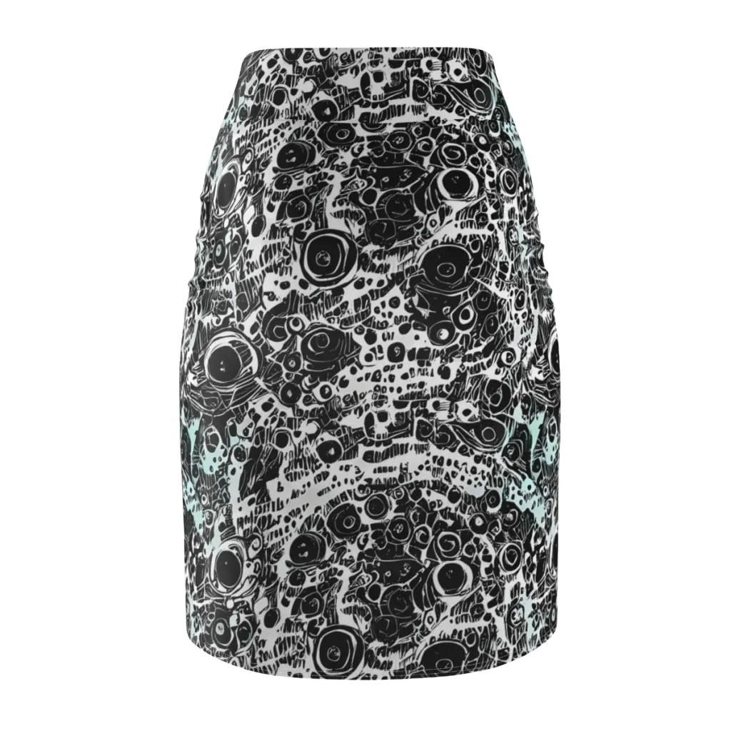Static Bloom on Pencil Skirt — Back
