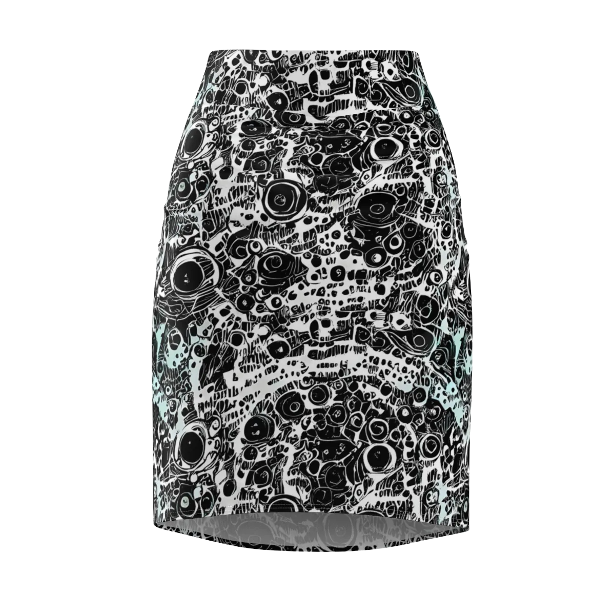 Static Bloom on Pencil Skirt — Front