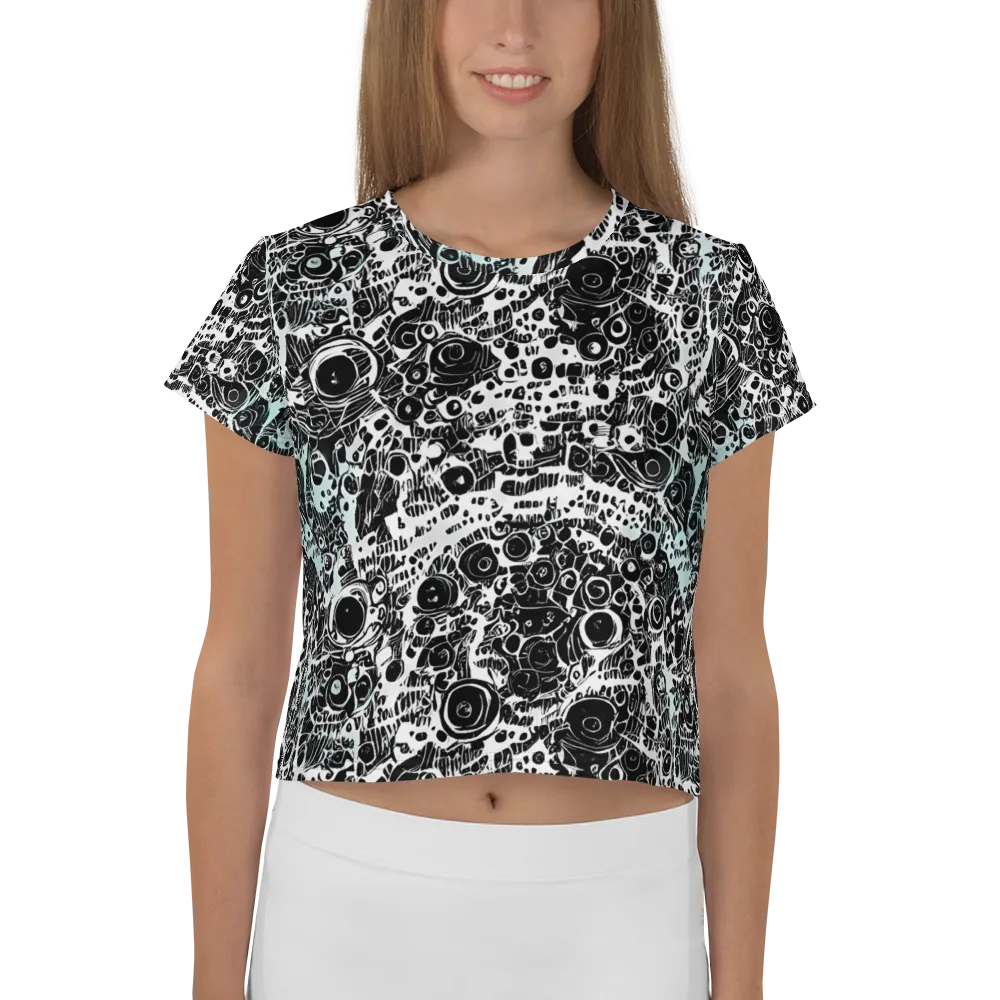 Static Bloom on Crop Tee — Front
