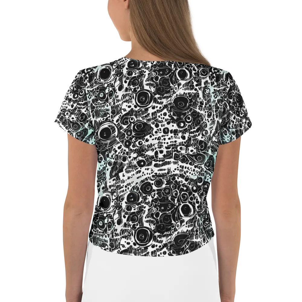 Static Bloom on Crop Tee — Back