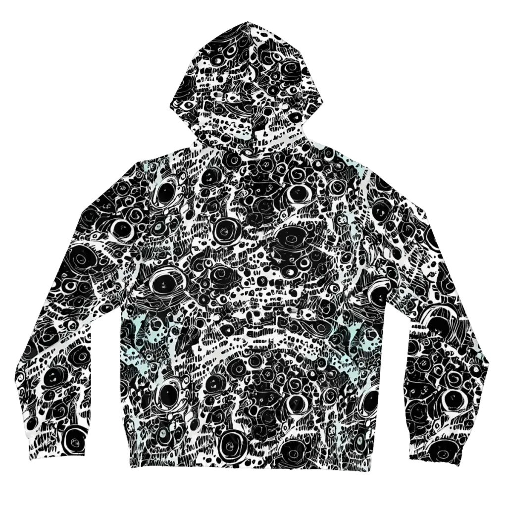 Static Bloom on Women's Full-Zip Hoodie — Back
