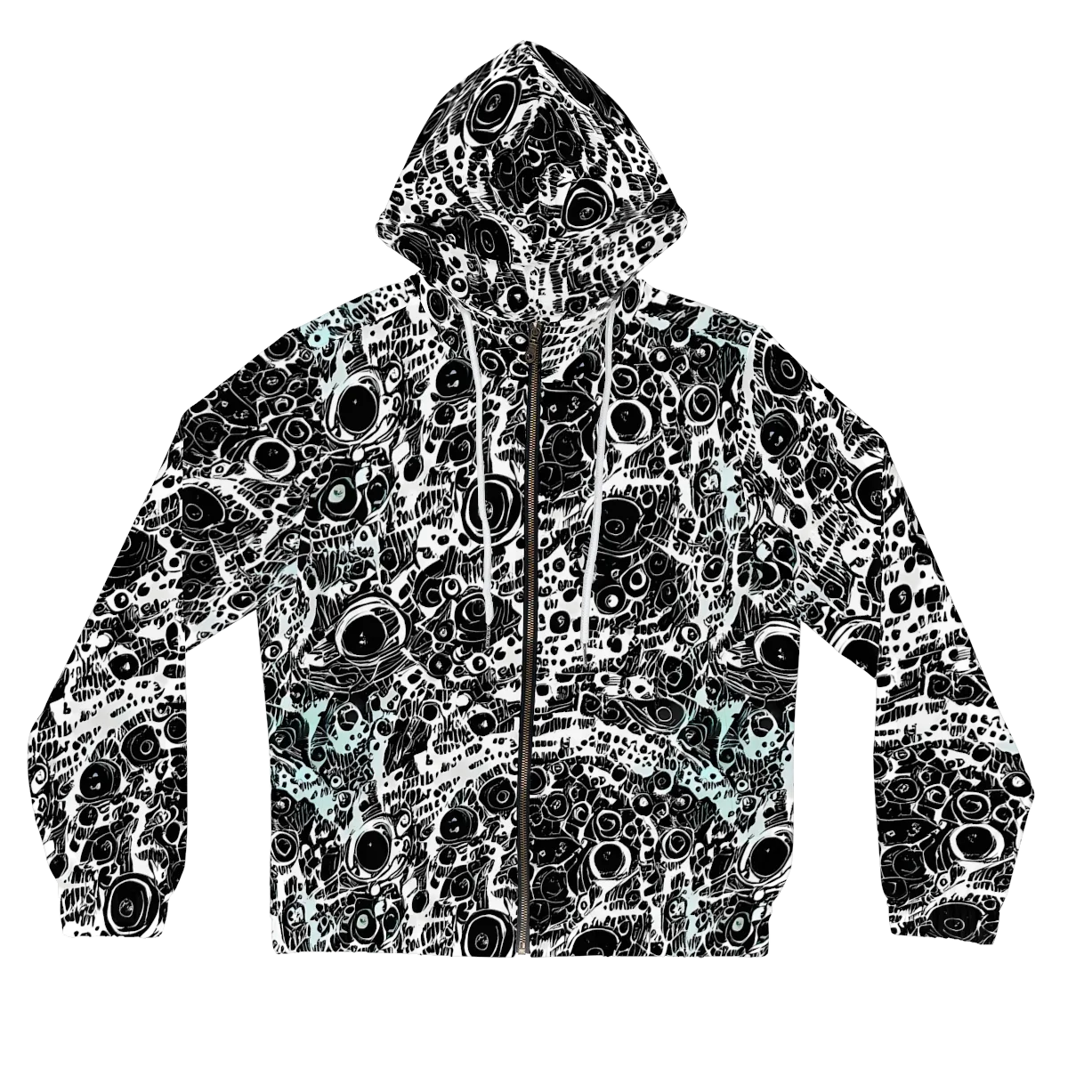 Static Bloom on Women's Full-Zip Hoodie — Front