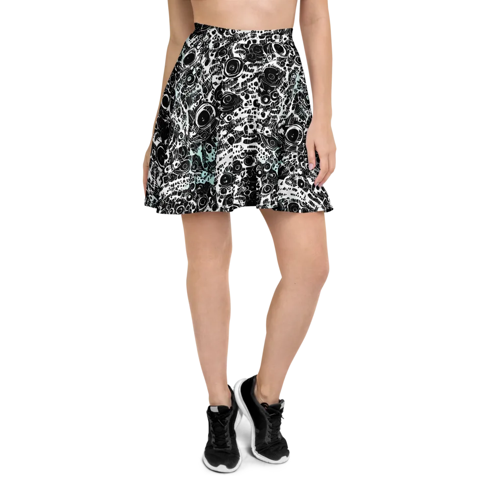 Static Bloom on Skater Skirt — Front