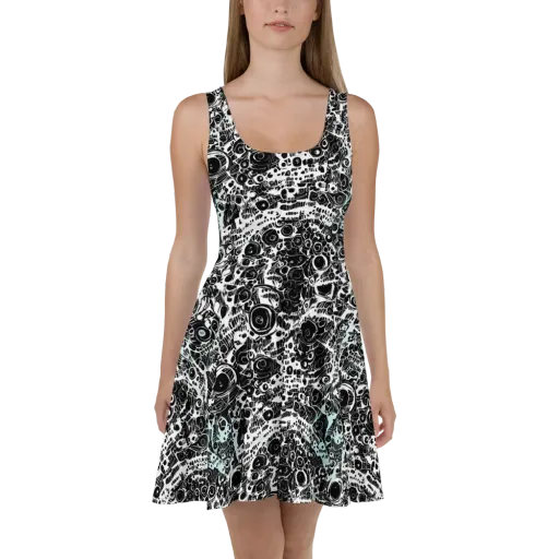Static Bloom on a Skater Dress