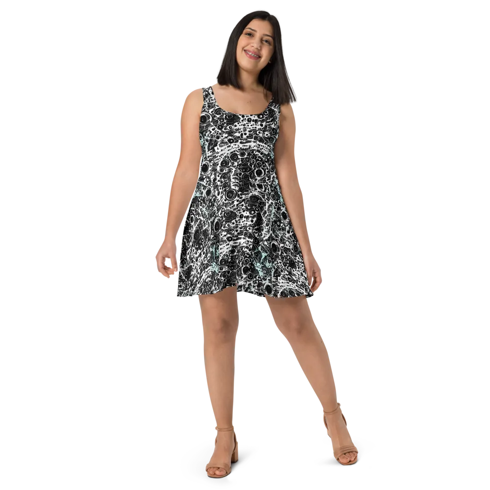Static Bloom on Skater Dress — Front