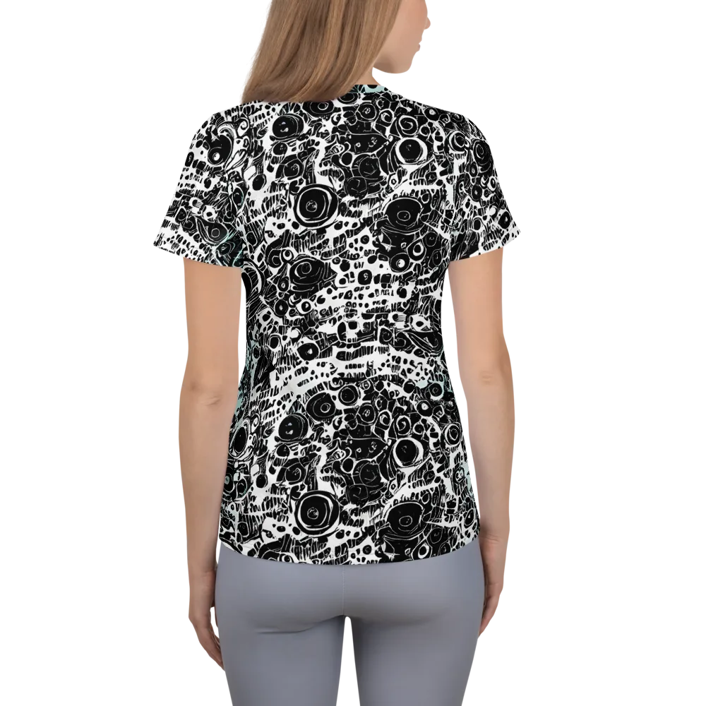 Static Bloom on Women's Athletic T-Shirt — Back