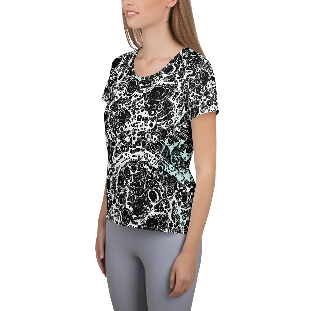 Static Bloom on Women's Athletic T-Shirt — Left