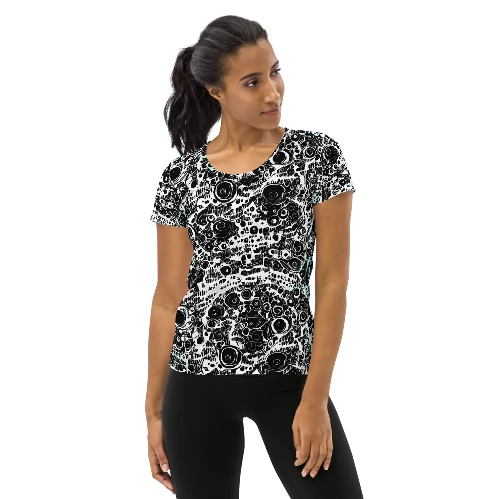 Static Bloom on Women's Athletic T-Shirt — Front