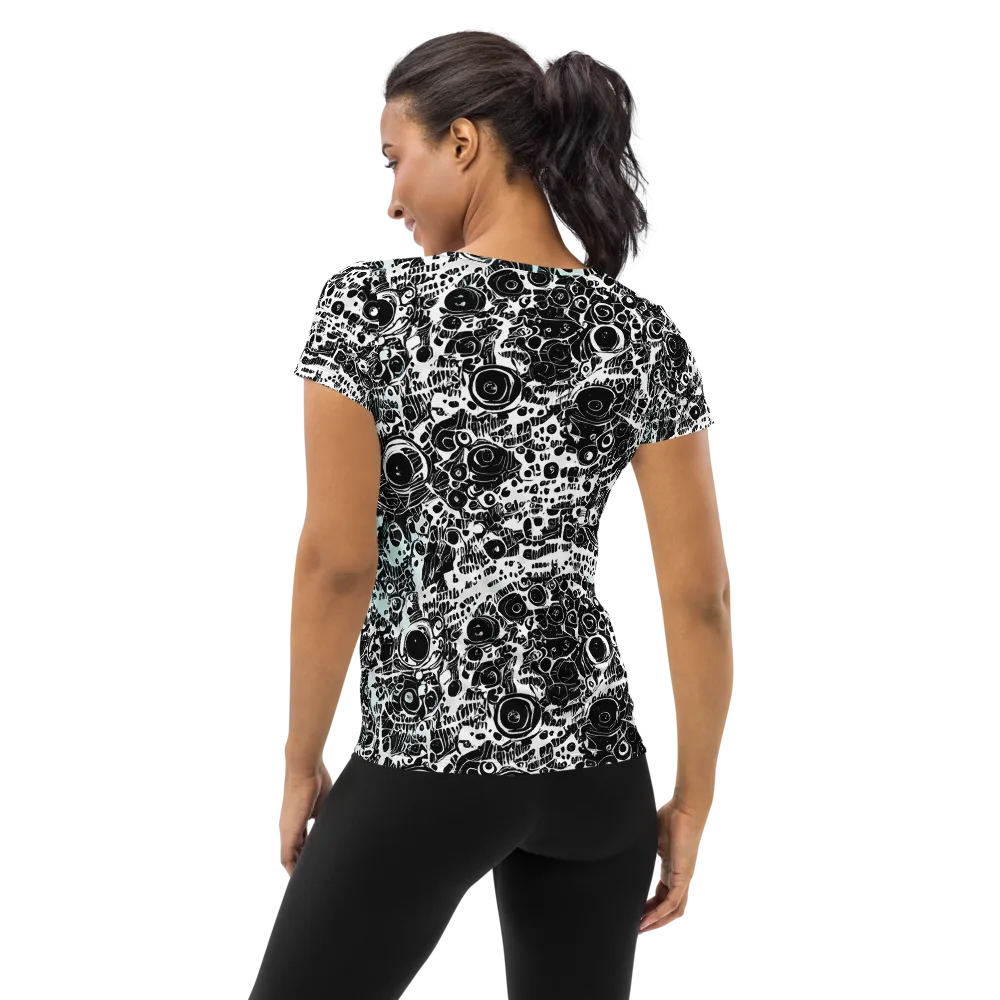 Static Bloom on Women's Athletic T-Shirt — Back