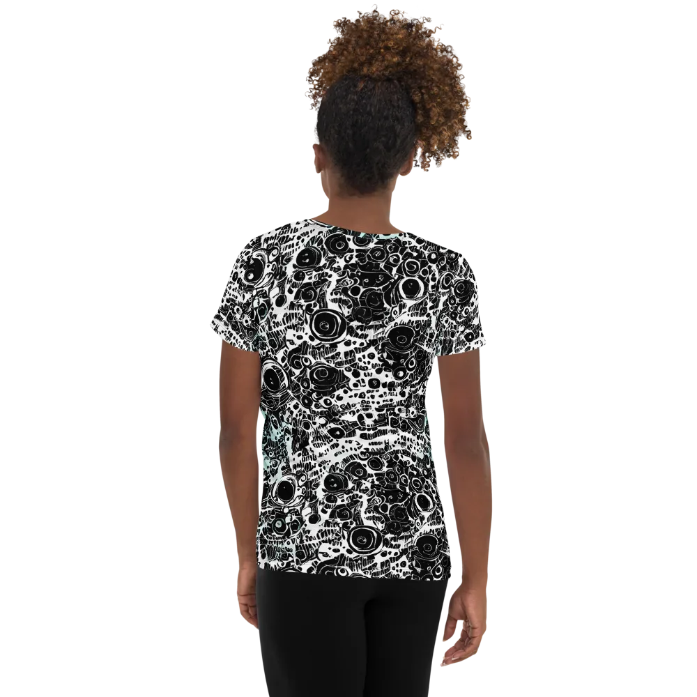Static Bloom on Women's Athletic T-Shirt — Back