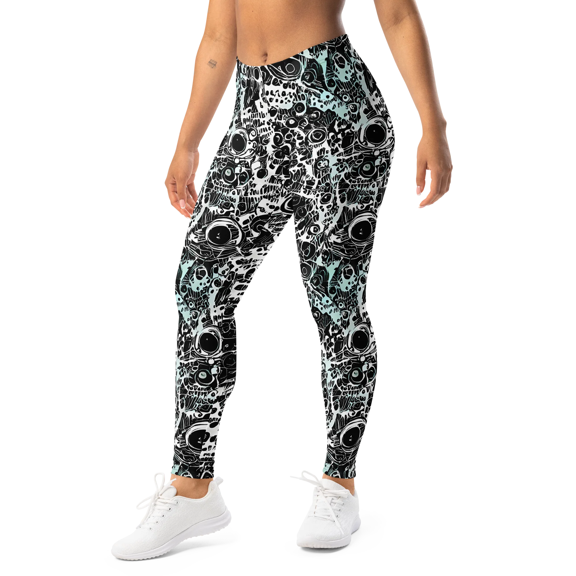 Static Bloom on Leggings — Left Front