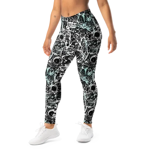 Static Bloom on a Leggings