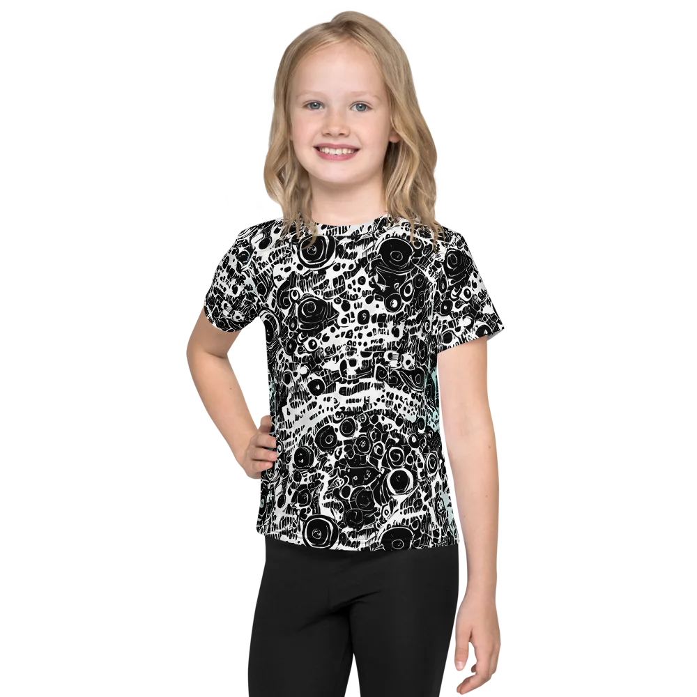 Static Bloom on Kids Crew Neck T-Shirt — Front