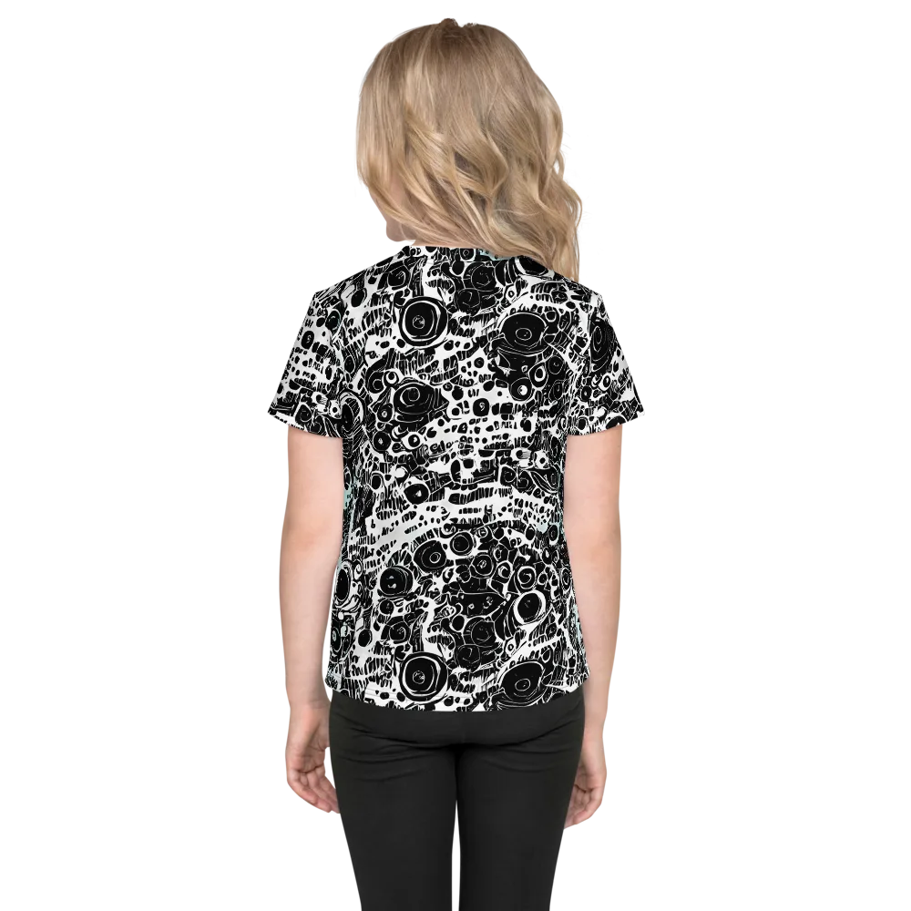 Static Bloom on Kids Crew Neck T-Shirt — Back