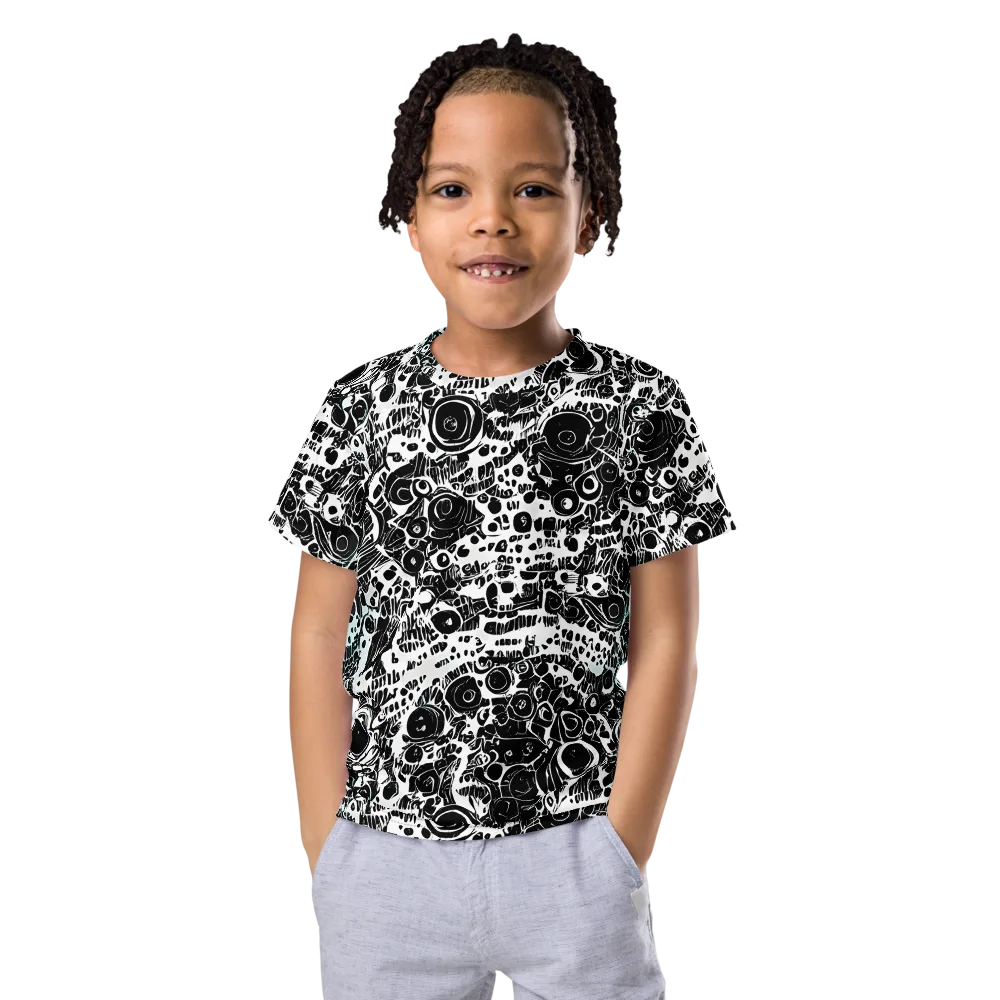 Static Bloom on Kids Crew Neck T-Shirt — Front