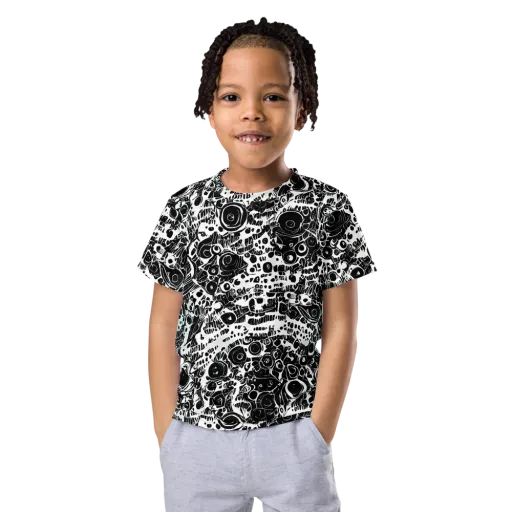 Static Bloom on a Kids Crew Neck T-Shirt