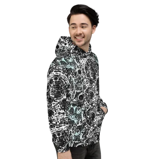 Static Bloom on a Hoodie