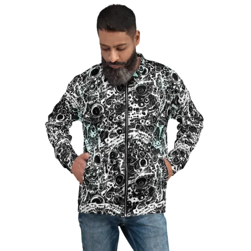 Static Bloom on a Bomber Jacket