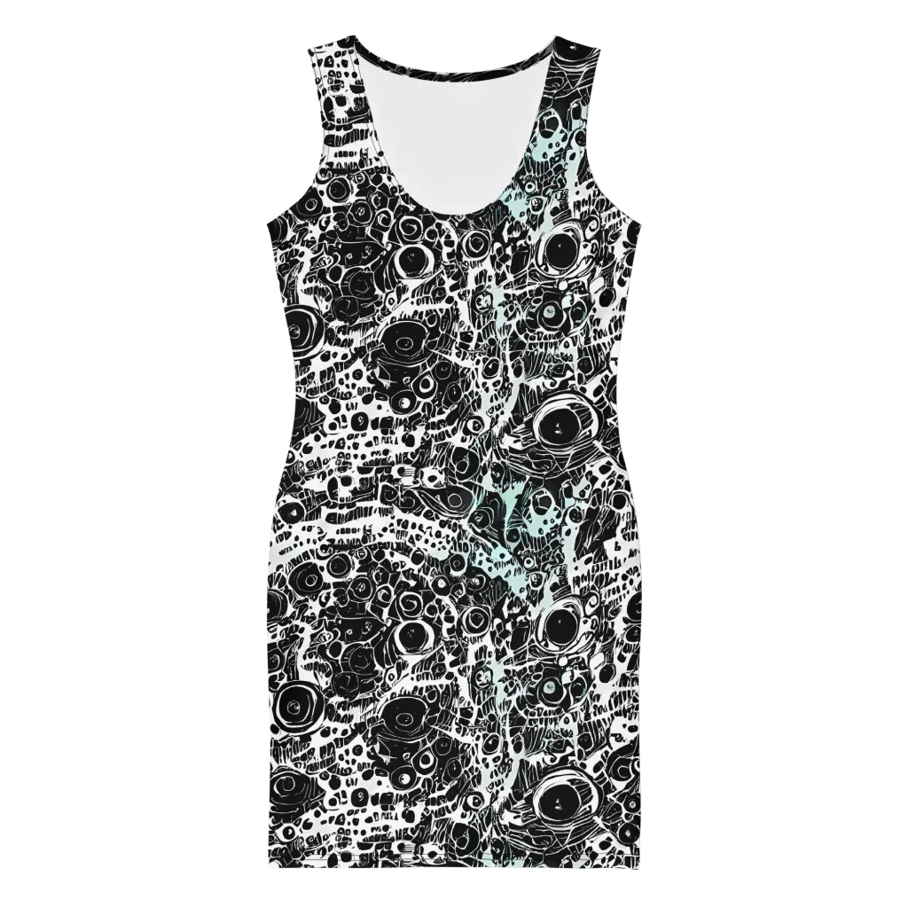 Static Bloom on Bodycon Dress — Front