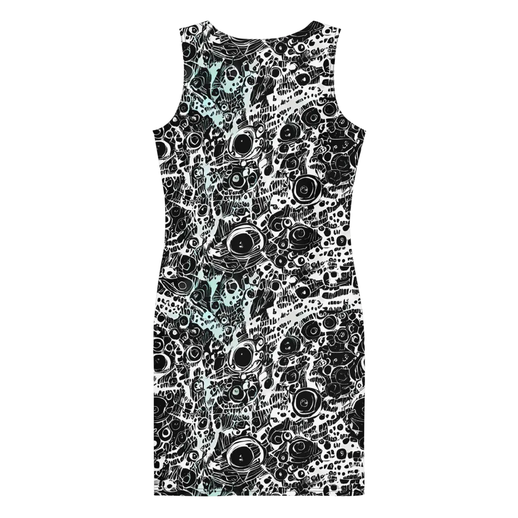Static Bloom on Bodycon Dress — Back