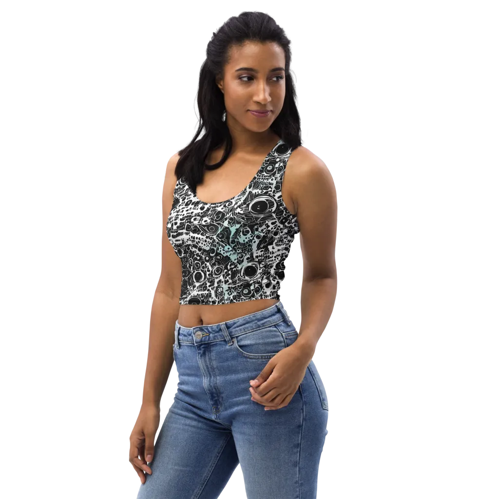Static Bloom on Crop Top — Left Front