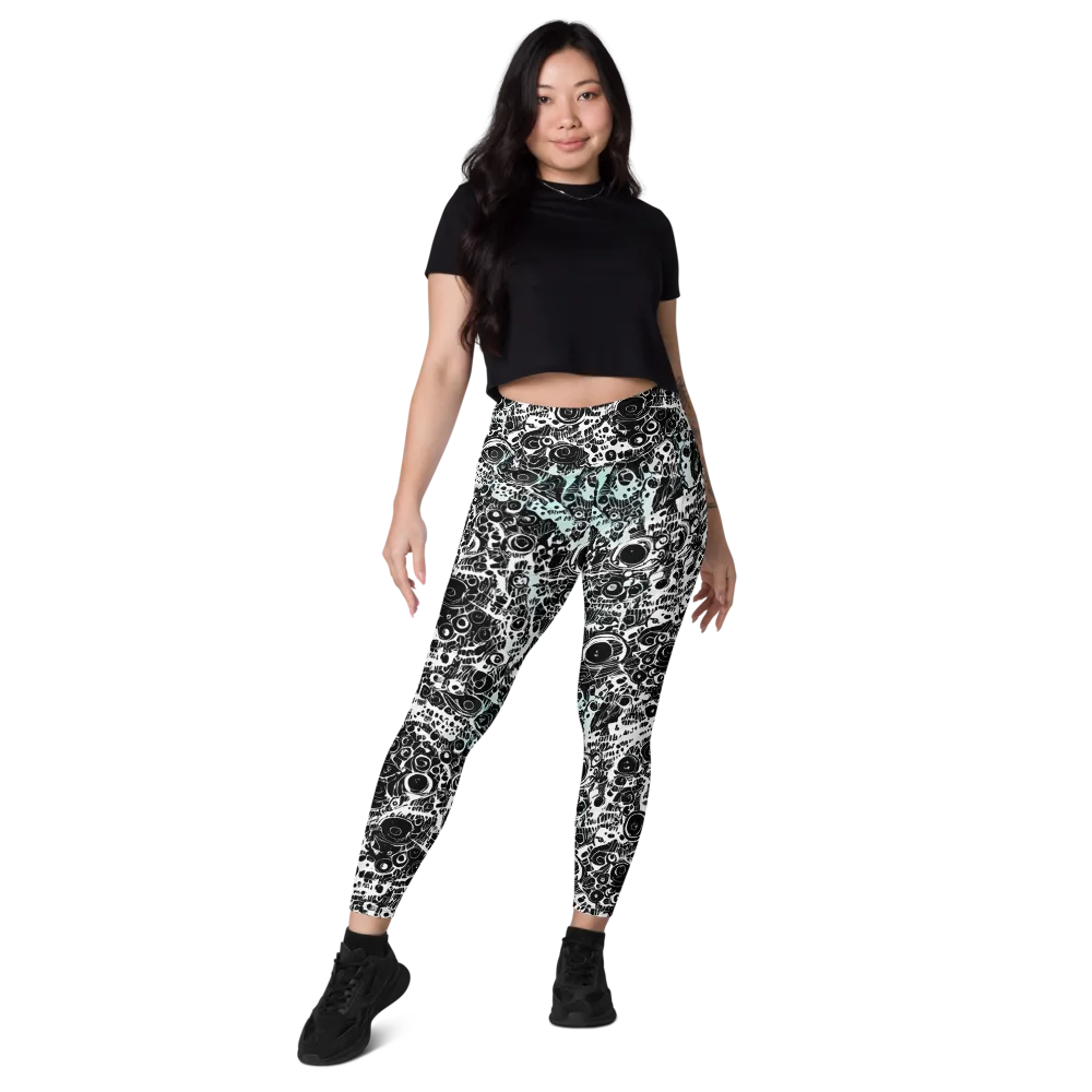 Static Bloom on Leggings with Pockets — Front