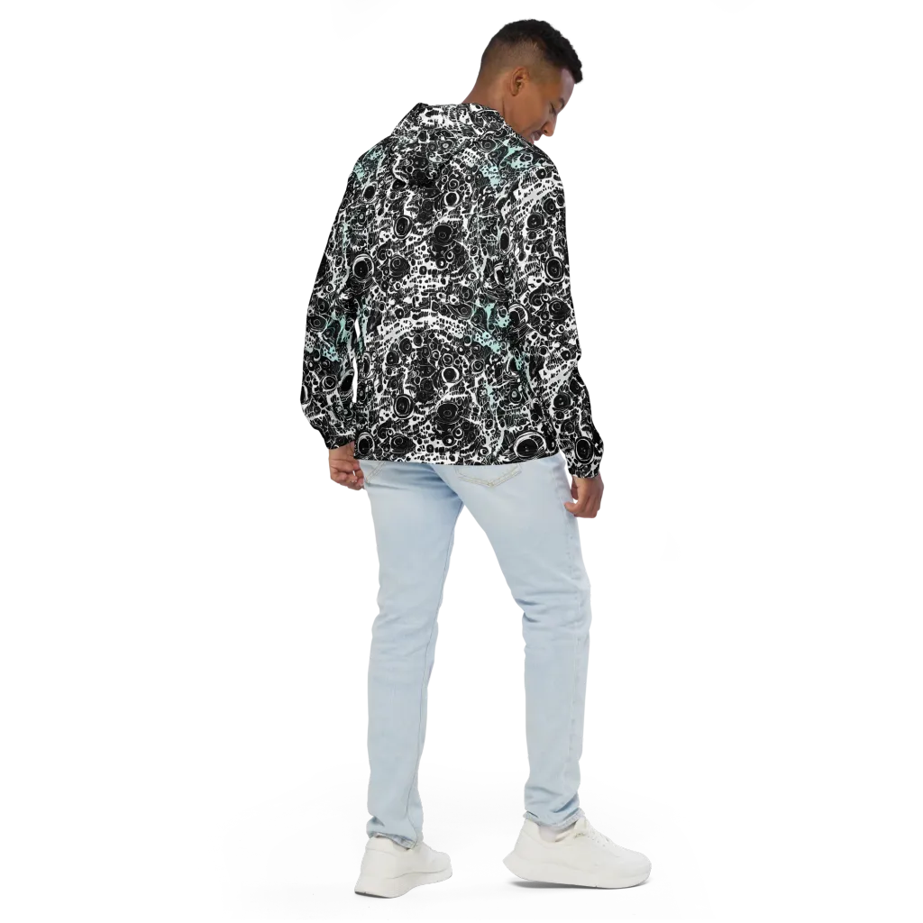 Static Bloom on Men's Windbreaker — Back