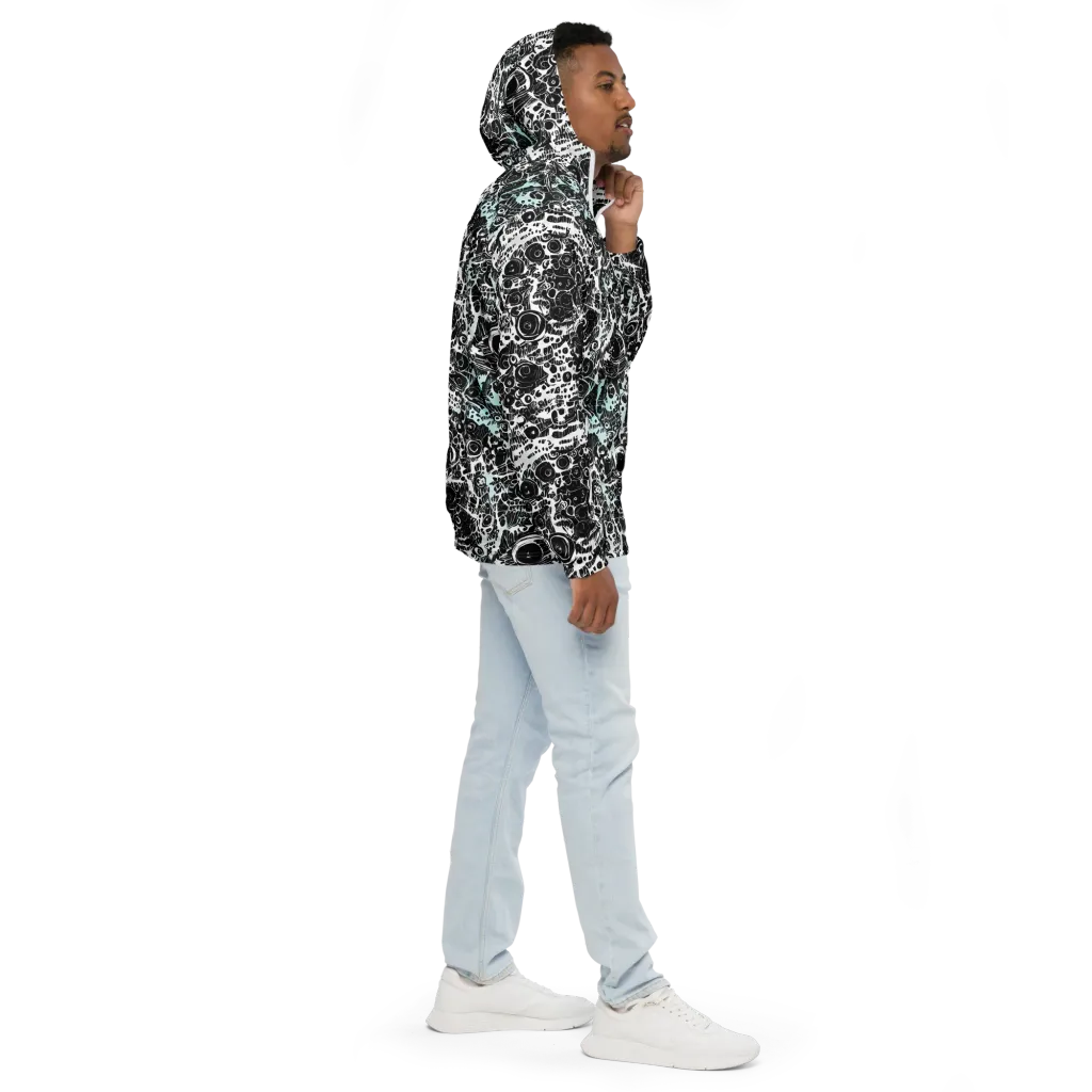 Static Bloom on Men's Windbreaker — Right