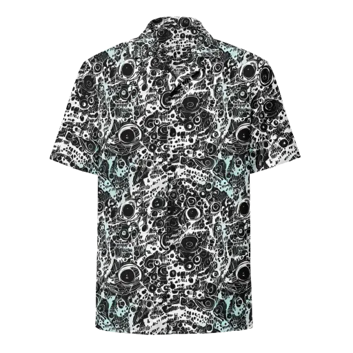 Static Bloom on a Button Shirt