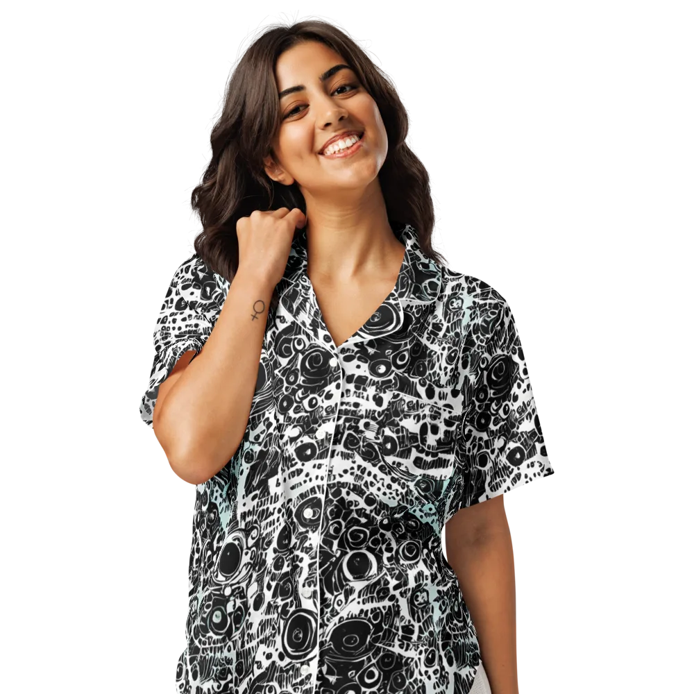 Static Bloom on Women's Short Sleeve Pajama Top — Front