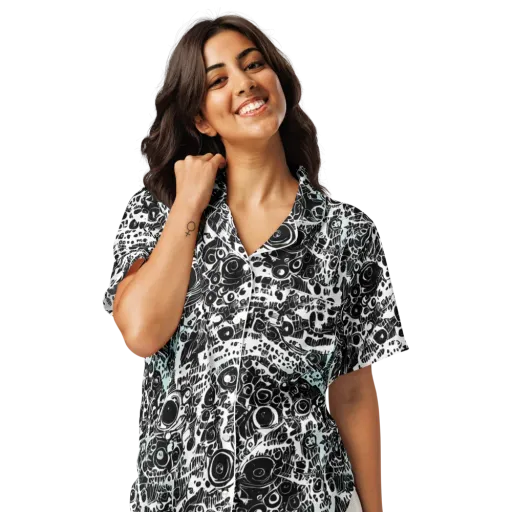 Static Bloom on a Women's Short Sleeve Pajama Top