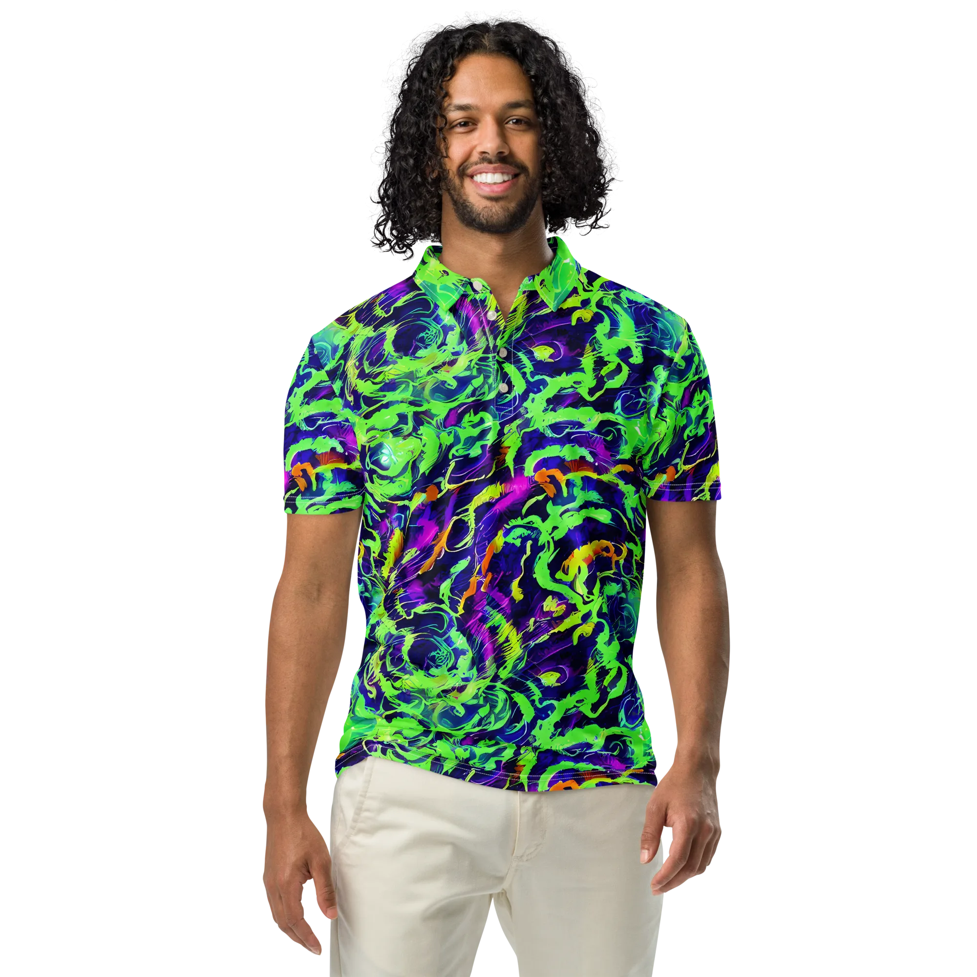 Lime After Midnight on Men's Slim Fit Polo Shirt — Front