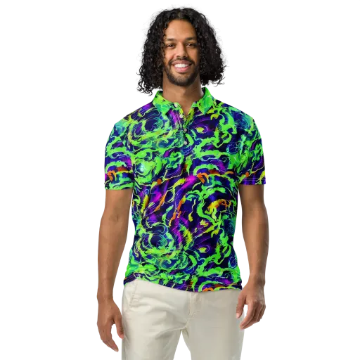 Lime After Midnight on a Men's Slim Fit Polo Shirt