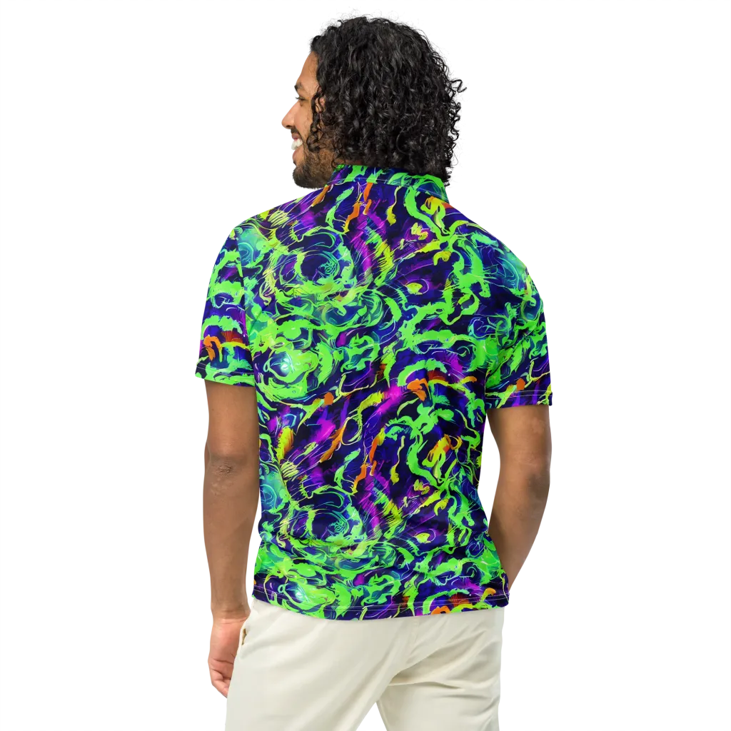 Lime After Midnight on Men's Slim Fit Polo Shirt — Back