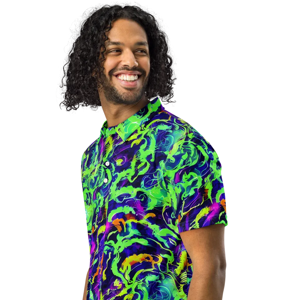Lime After Midnight on Men's Slim Fit Polo Shirt — Left Front
