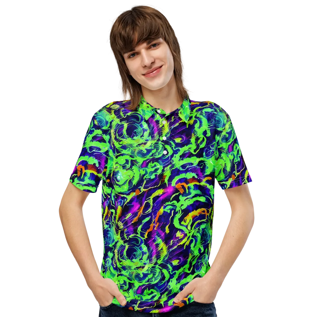Lime After Midnight on Men's Slim Fit Polo Shirt — Front