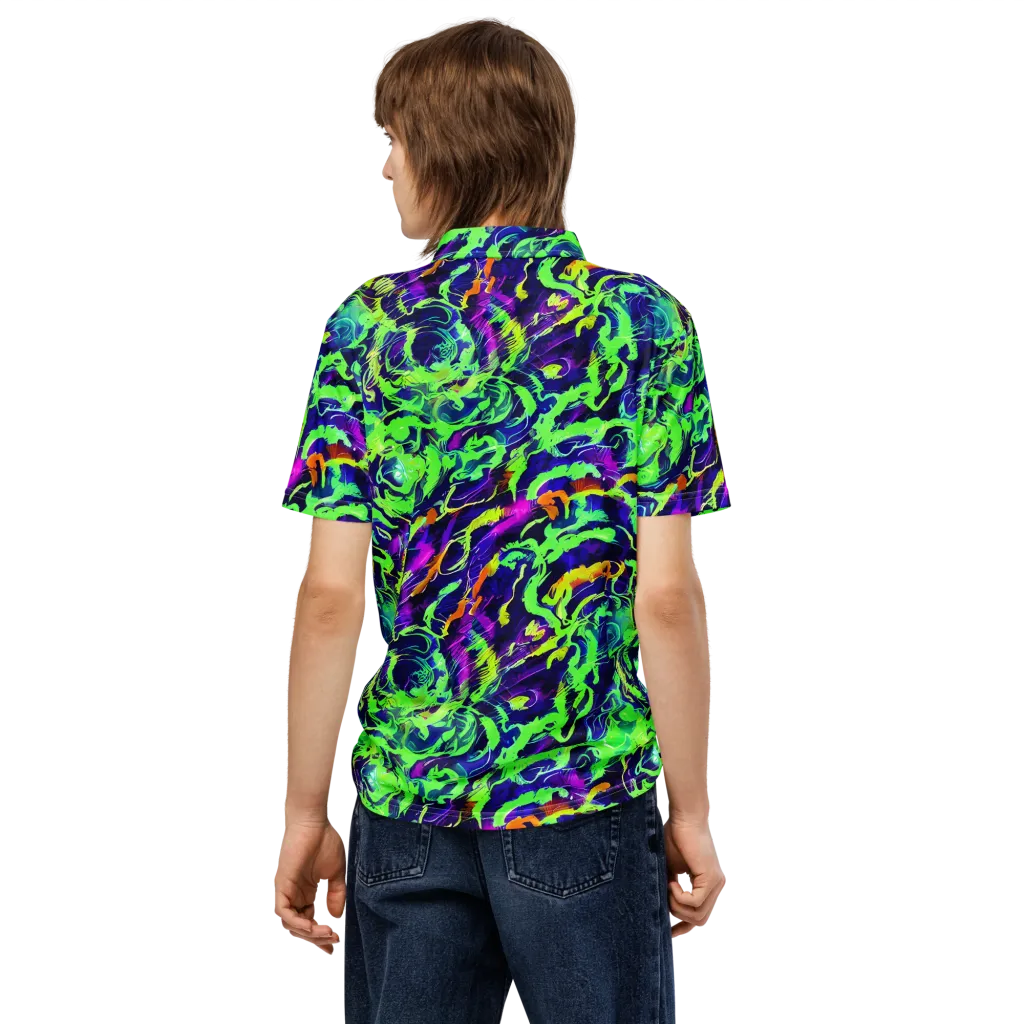 Lime After Midnight on Men's Slim Fit Polo Shirt — Back