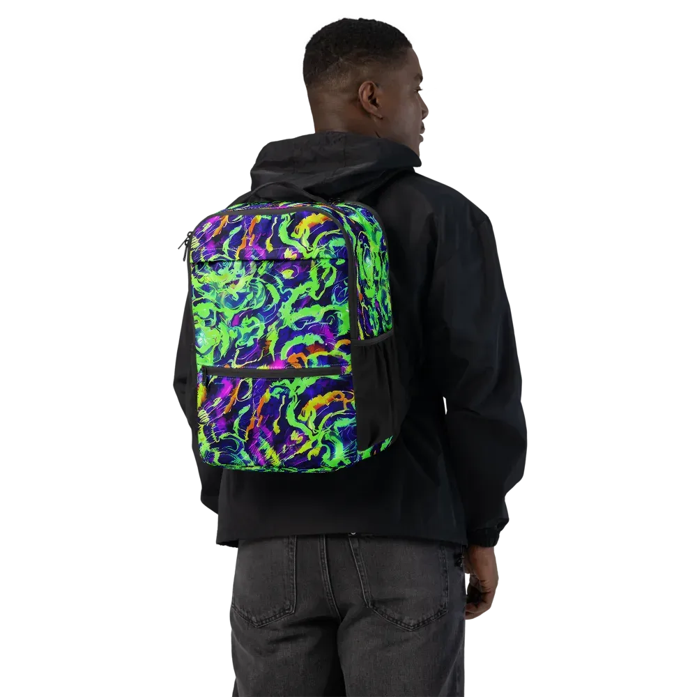 Lime After Midnight on Utility Backpack — Back