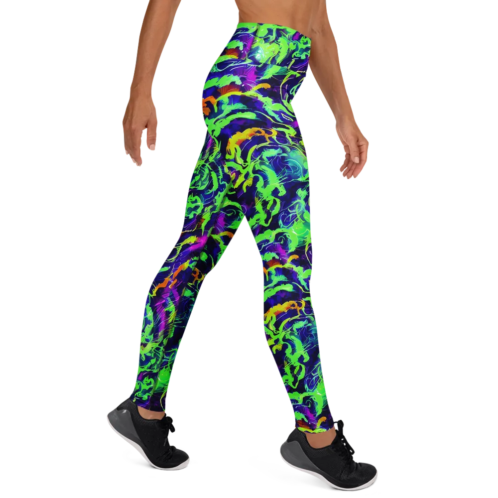 Lime After Midnight on Yoga Leggings — Right