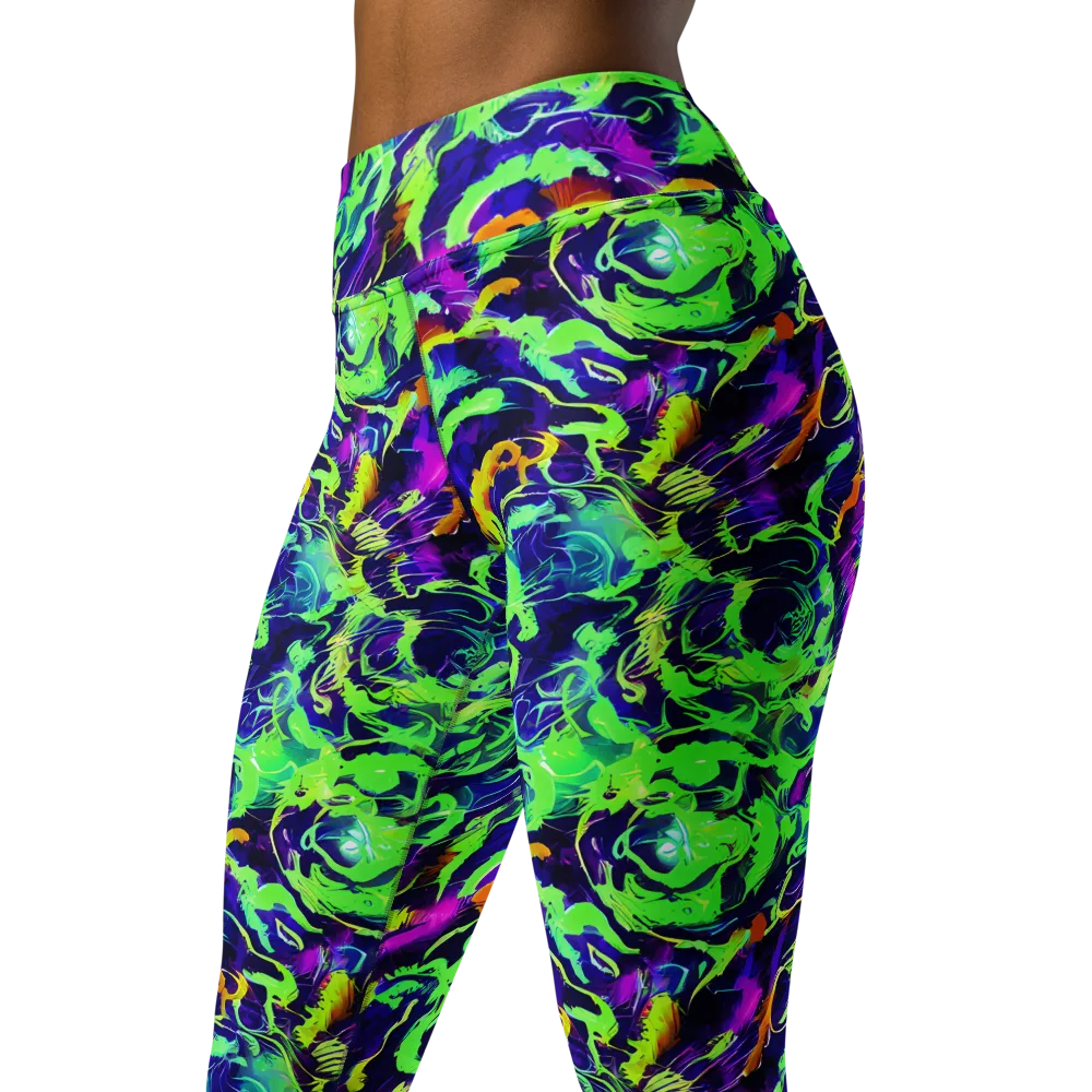 Lime After Midnight on Yoga Leggings — Left Front