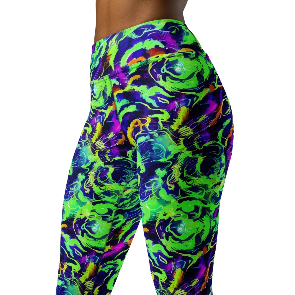 Lime After Midnight on Yoga Leggings — Left Front