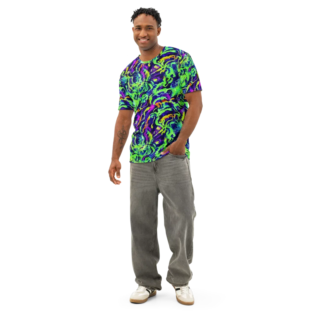Lime After Midnight on Men's Cotton Crew Neck T-Shirt — Front