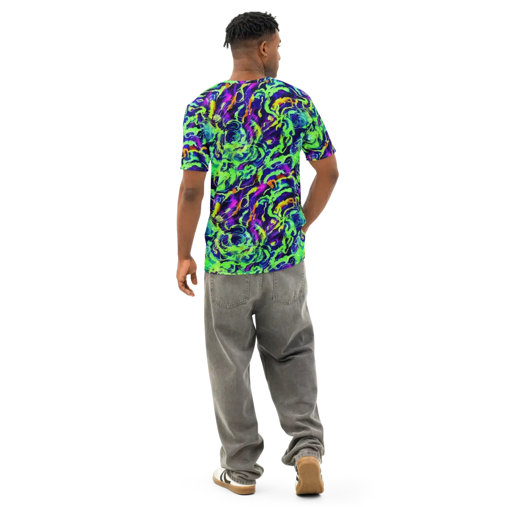 Lime After Midnight on Men's Cotton Crew Neck T-Shirt — Back