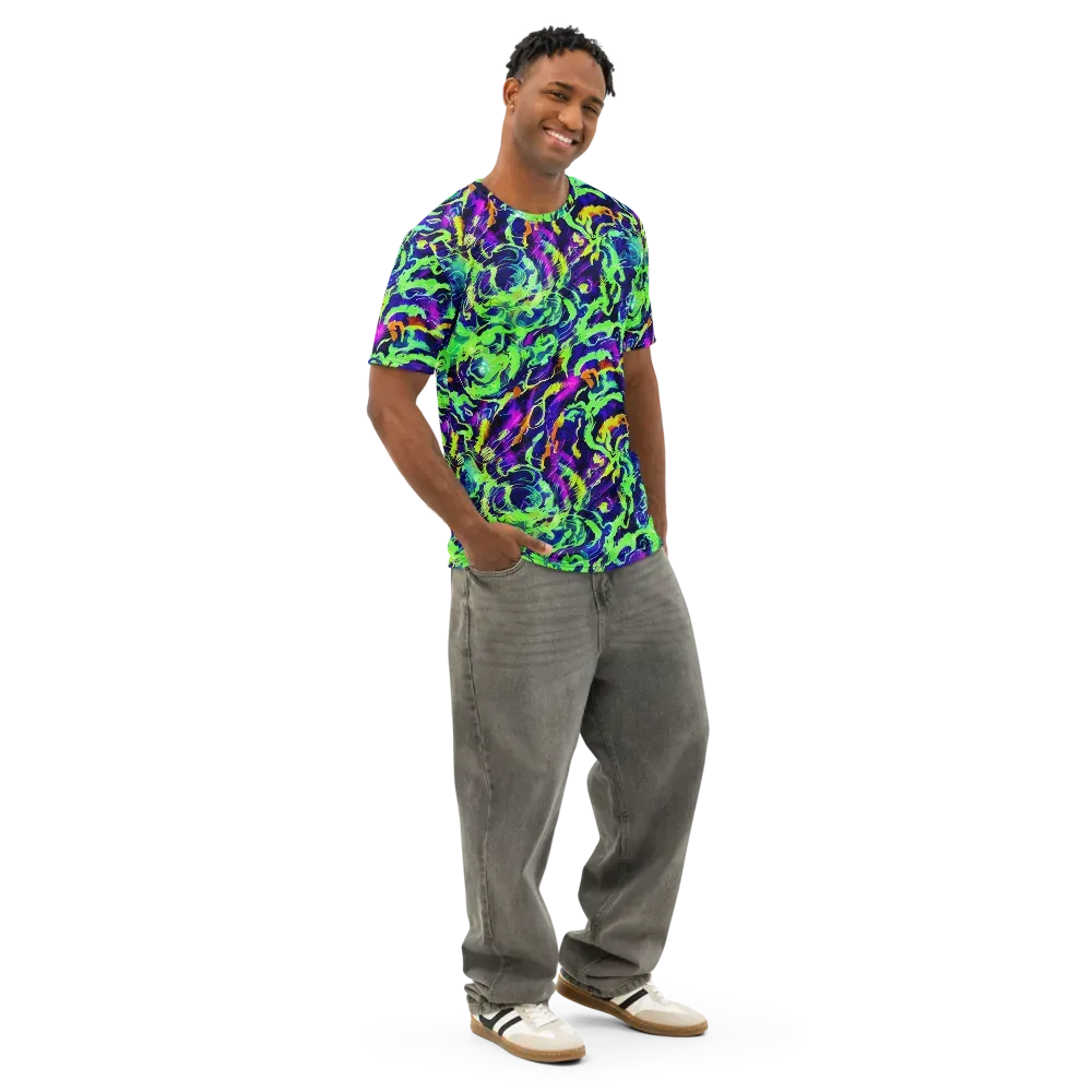 Lime After Midnight on Men's Cotton Crew Neck T-Shirt — Right Front