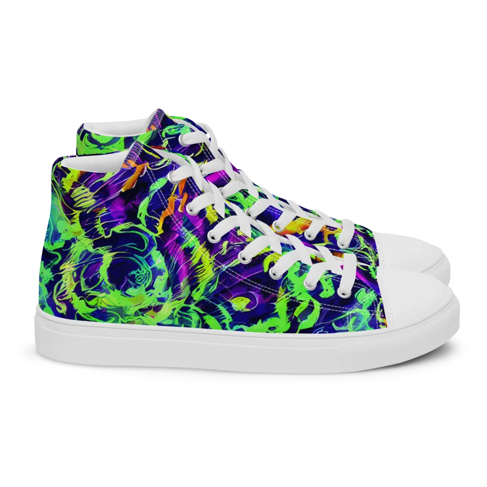 Lime After Midnight on Women's High Top Canvas Shoes — Right