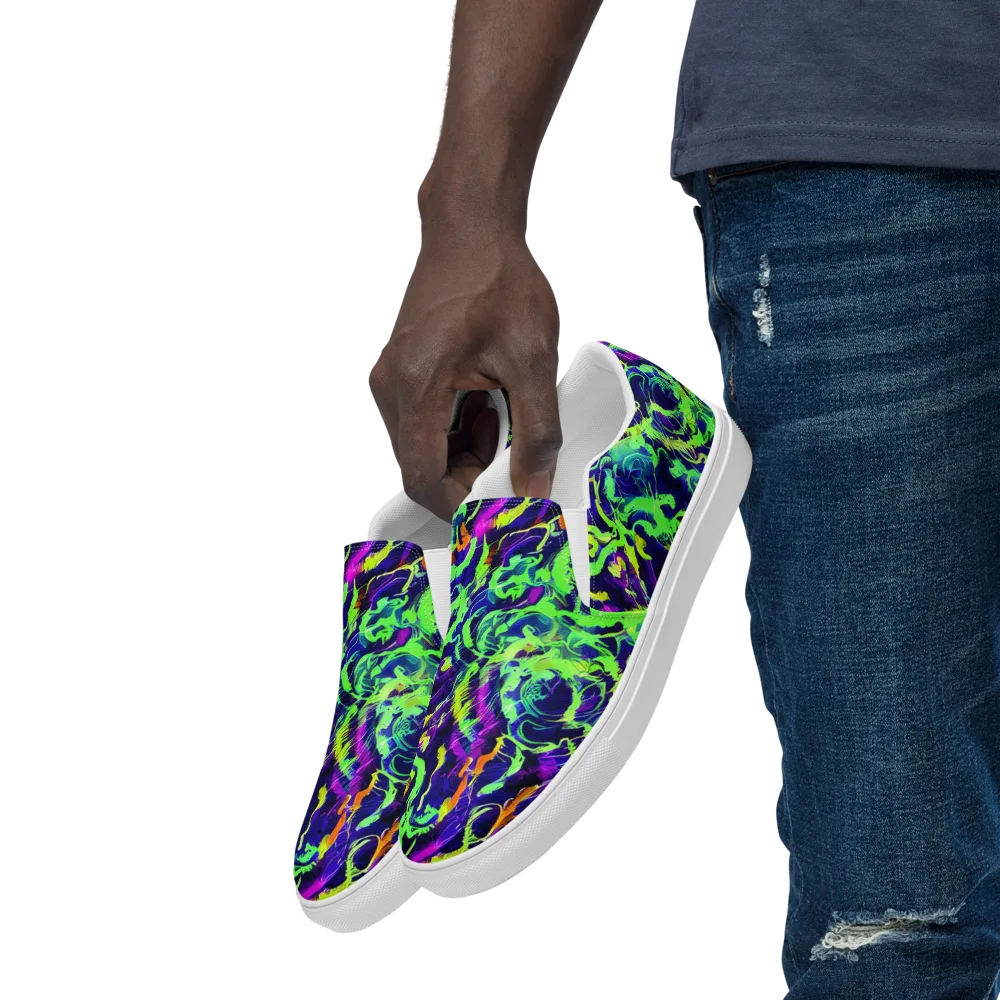 Lime After Midnight on Men's Slip-On Canvas Shoes — Left Front