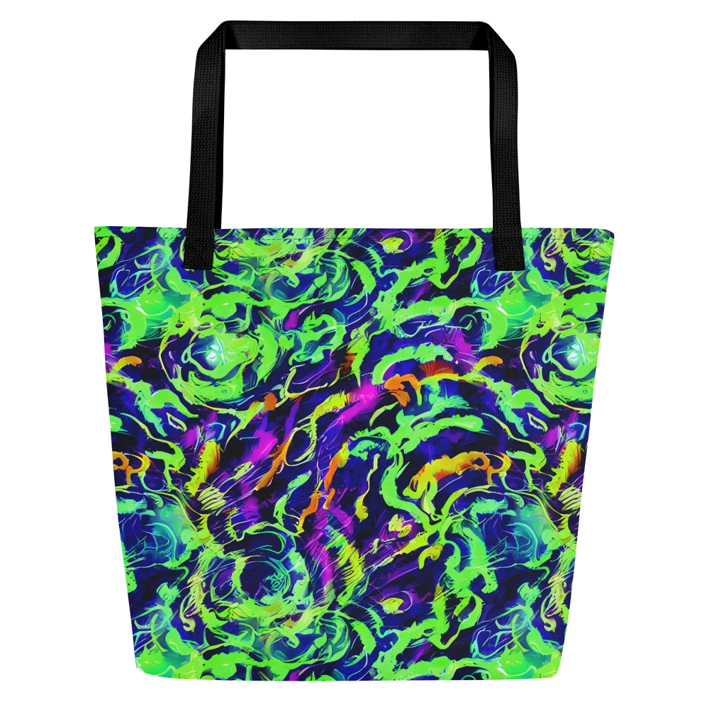 Lime After Midnight on Large Tote Bag W/ Pocket — Front