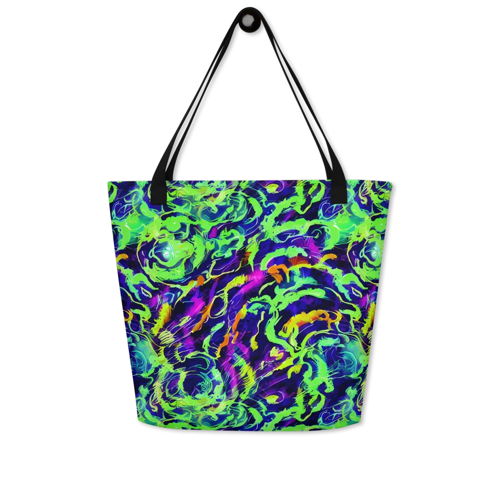 Lime After Midnight on Large Tote Bag W/ Pocket — Front